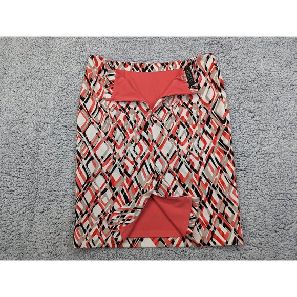 Kasper Knee Length Pencil Skirt Womens 10 Colorful Artsy Lightweight Stretch - Picture 3 of 15